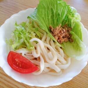 シーチキンと好きな野菜も盛り付けて｢サラダうどん｣